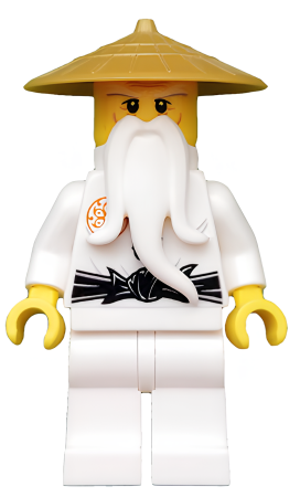 Минифигурка Lego Wu Sensei - Pearl Gold Hat njo225 U